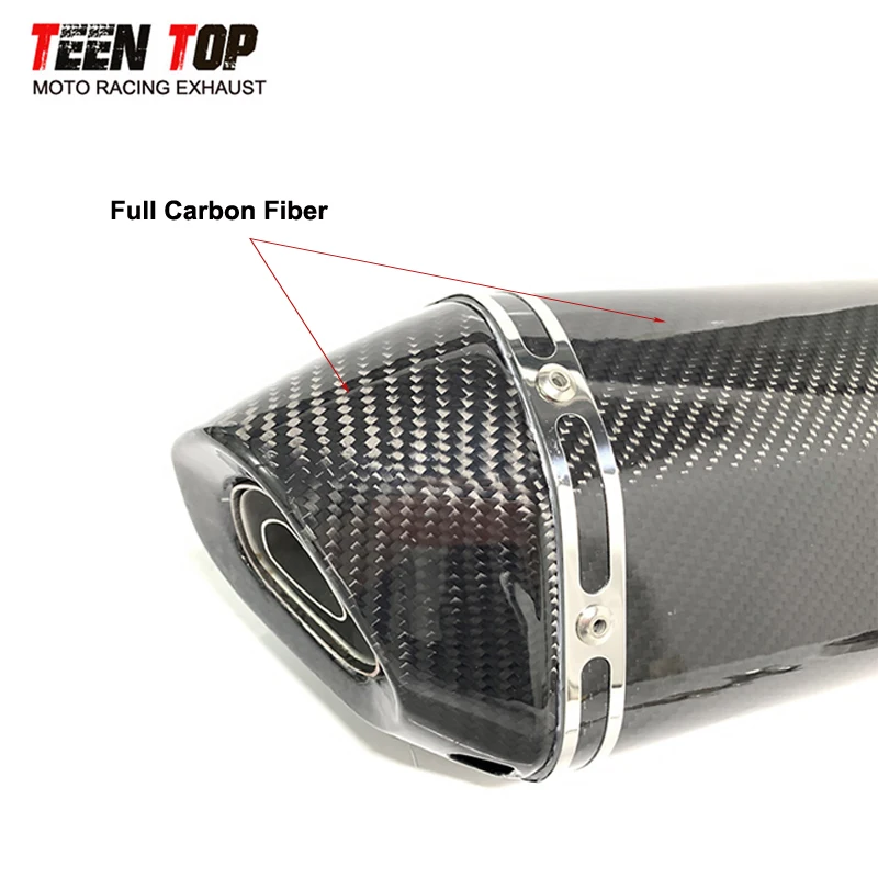 Universal 470mm Motorcycle Exhaust 51mm DB Killer Carbon Fiber AK Exhaust For Kawasaki ER6N Z900 ZX-10R Ninja650 ZX-14R Silencer - Image 2