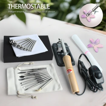 Fabric Flower Ironing Machine Ironing Ironing Tool Set Flower Making Tools DIY Adjustable Temperature Ball Spatula (EU Plugs) 1