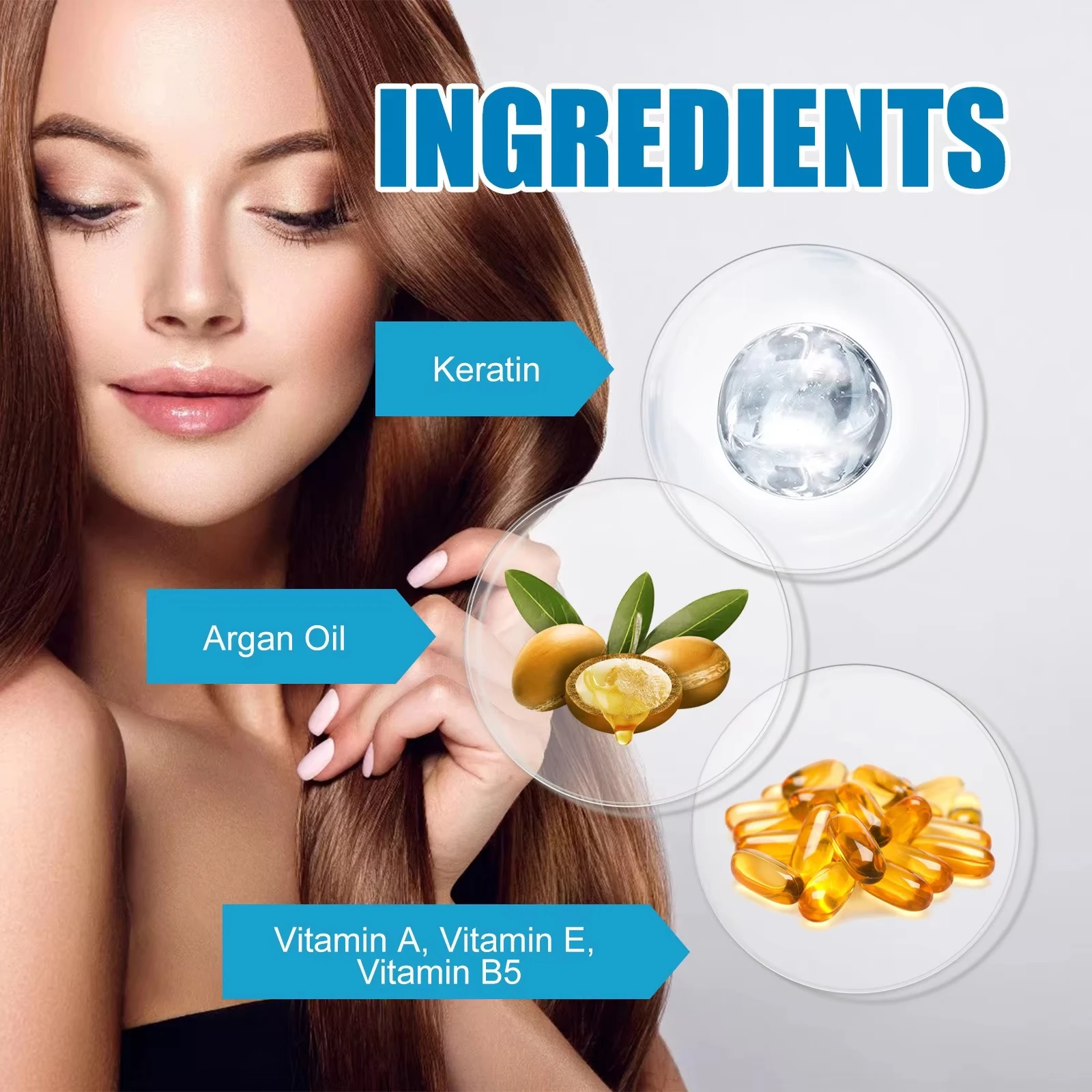 Hair Vitamin Capsule Keratin Oil Fast Restore Hair Soft Smooth Shiny Deep Moisturizer Frizzy Dry Skin Head Care Portable product