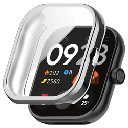Full Screen TPU Soft Protective Case for Smart Watch - Silicone Bumper Cover Frame Accessories (Silver)