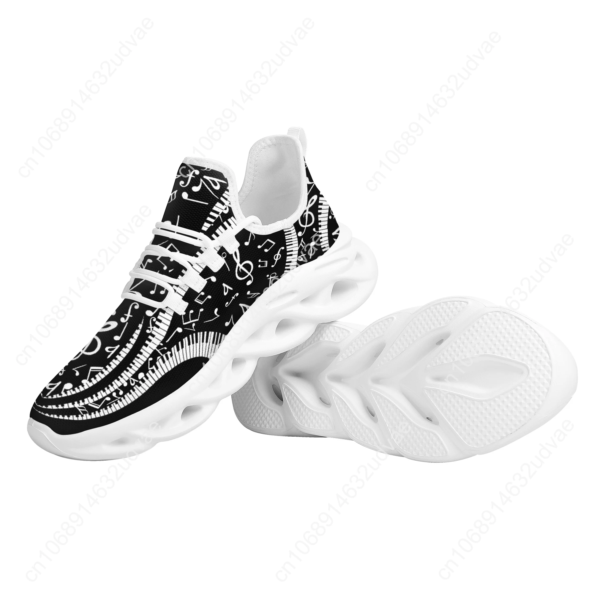 Novelty Musical Notes Keyboard Kinnted Anti Skid Shoes Absorbing Light Lace Up Shoes Tennis Shoes Platform Shoe
