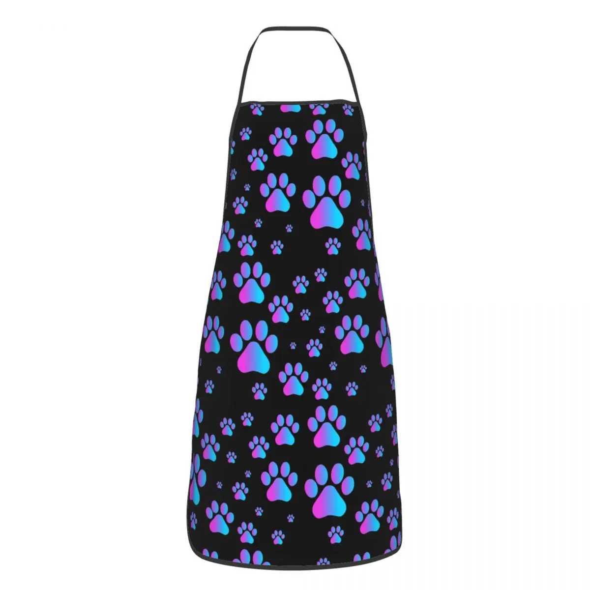 

Purple Blue Dog Paws Pattern Apron Women Men Adult Unisex Kitchen Chef Bib Tablier Cuisine Cooking Baking Painting