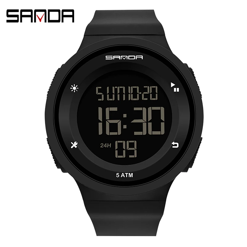 SANDA Top Brand Outdoor Mountaineering Sports Diving Men's Watches Multifunction Waterproof Digital Male Watch Relogio Masculino outdoor sport watch men women multifunction 3bar waterproof pu strap led display watches chrono digital watch reloj hombre