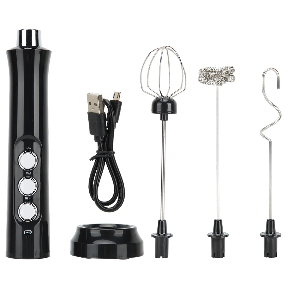 Handheld Automatic Milk Frother, Electric Milk Frother, USB Charging, 3 Speeds, Egg Beater, Milk Shaker for Home Kitchen 6