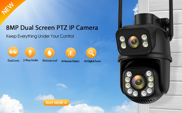 Besder 8mp 4k Ptz Ip Camera 8x Zoom Dual-lens Human Detect Cctv Camera 4mp  Smart Home Outdoor Wifi Surveillance Camera Icsee App - Ip Camera -  AliExpress