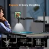 Elikliv EM4K Flex 4K Digital Soldering Microscope 2000X 10.1" HDMI Microscope for Electronics with Boom Arm Stand Ring Light 3