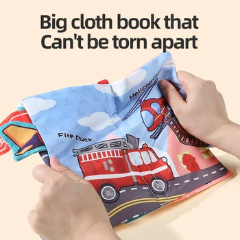 Baby Cloth Book 4 Pages 0-3 Year Old Early Education Cognitive Learning Tail Cloth Book 7 Styles Baby Fun Toys 4