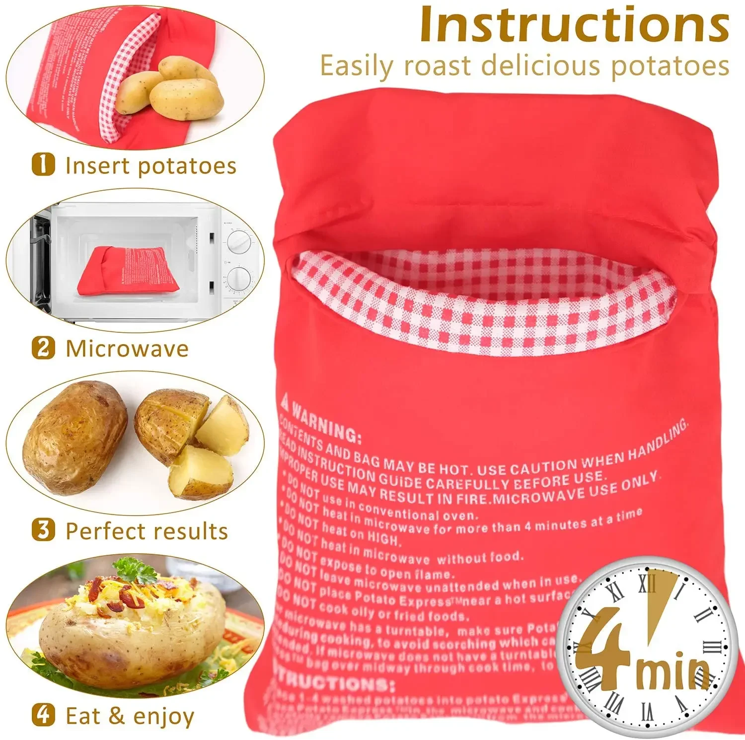 Reusable Microwave Potato Cooker Bag Washable Tortillas Cooker Pockets Corn Cooking Bag Microwave Baking Kitchen Gadgets