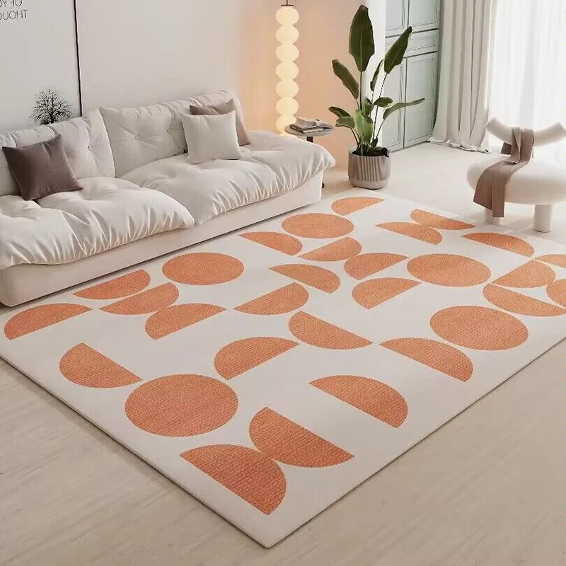 Carpets for Living Room Green Geometric Pattern Bedroom Decor Carpet Modern Minimalist Decoration Home Mechanical Wash Rugs