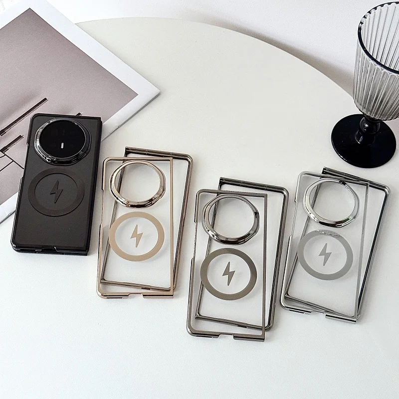 Sleek Magnetic Plating Clear Shockproof Fashion Case