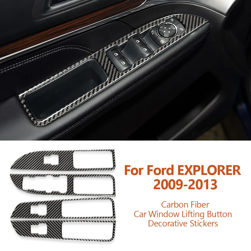 

For Ford EXPLORER 2009-2013 Carbon Fiber Car Window Lifting Button Panel Decorative Stickers Auto Inter Modification Accesorios