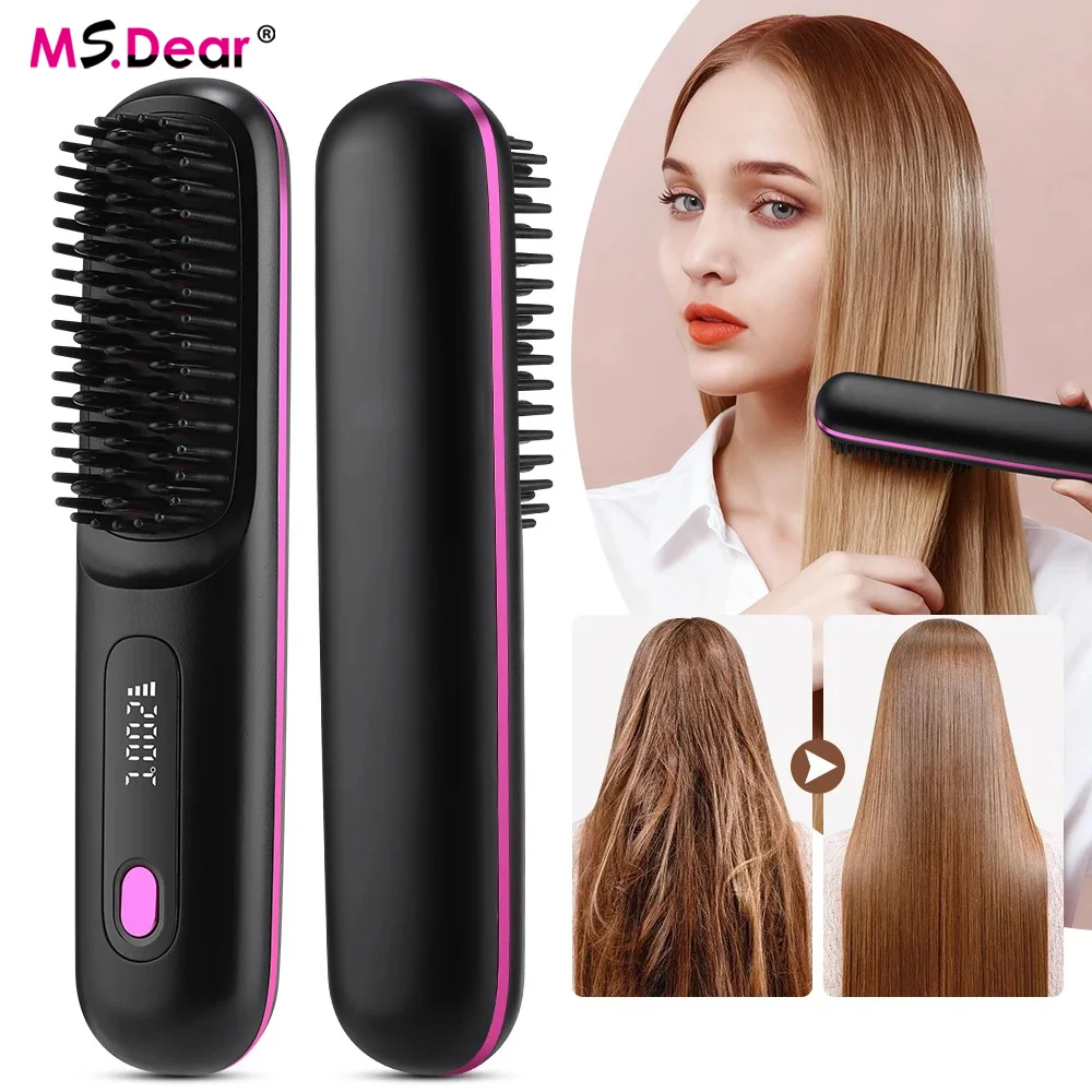 Ceramic Wireless Hair Straightening Comb