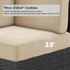 15 Piece Patio Furniture Set with Fire Pit Table, Outdoor Conversation Sets Wicker Rattan Sectional Sofa with Coffee Table 2