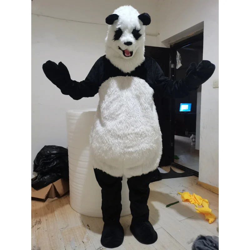 

Mouth movable simulation panda mask Halloween panda mascot adult costume