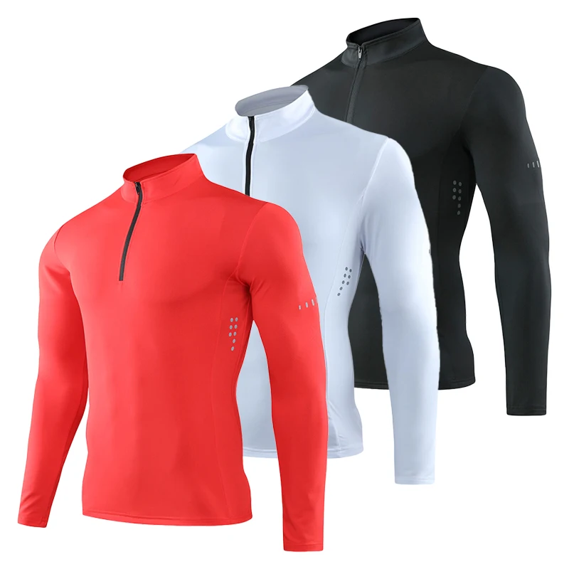 Sport t shirt running t shirt running t shirts fitness clothes compression t shirt men t shirts Men Tight Sport T-Shirt Long Sleeve Gym Running Clothing Fitness Compression Sportswear Zip Pullover Hiking Rashgard Sweatshirt