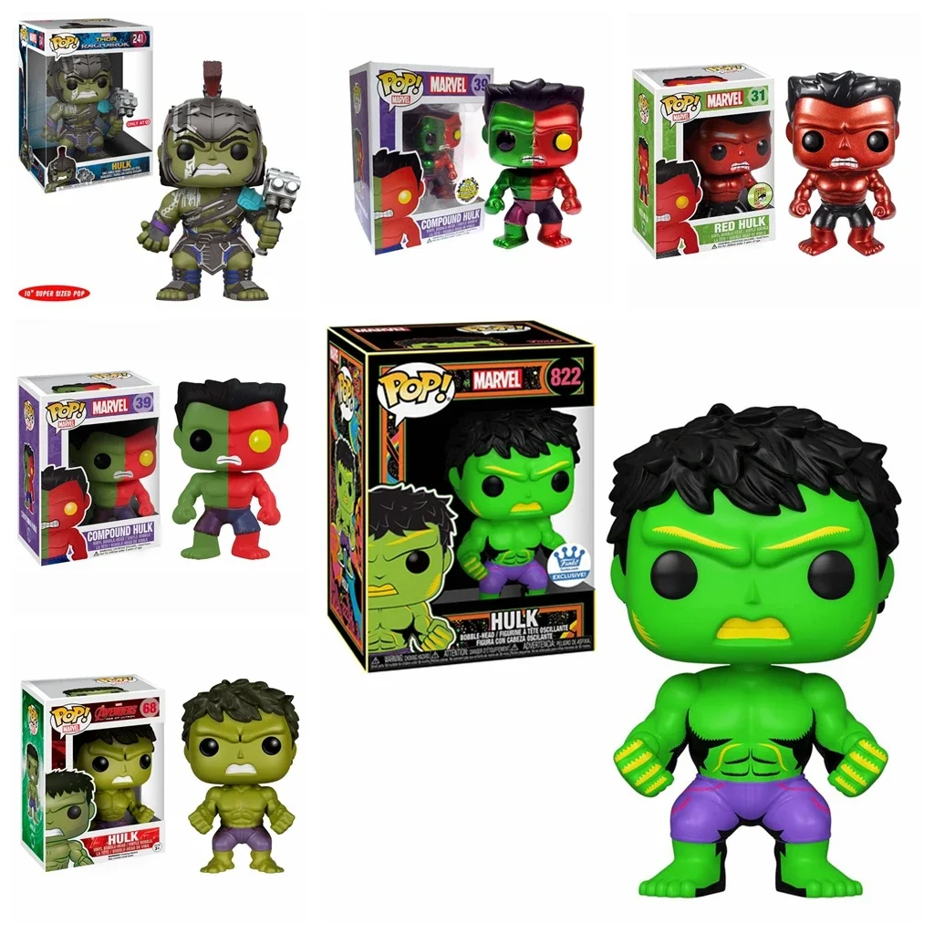 Funko Pop Marvel Hulk 822 #241 #68 # Vinyl Figure Toys #39 Compound Hulk (Metalic ) #31 Red Hulk Action Figure Toys Regali Per Bambole