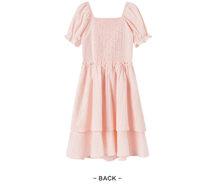 Vestido de verano para mujer, diseño con orillo de fibra, nuevo, estilo retro, escote cuadrado, estilo palacio, vestido corto