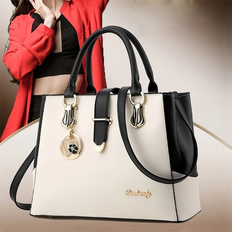 Fashion Ladies Hand Bags Patchwork Shoulder Office Work Pu Leather Bag Female Casual Solid Bags