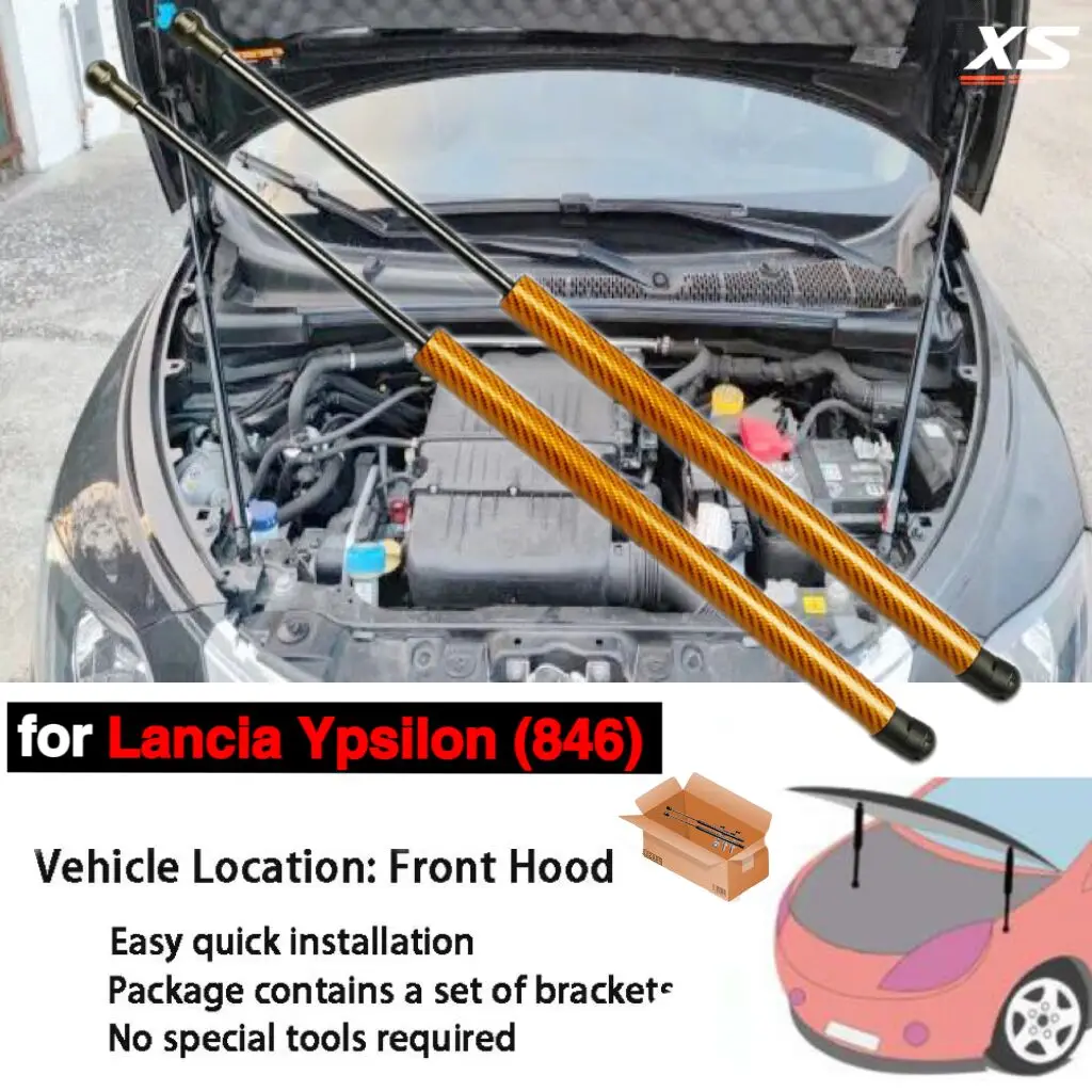 

For Lancia Ypsilon (846) 2011-2019 For Chrysler Ypsilon Front Bonnet Hood Modify Gas Struts Lift Support Shock Damper Absorber