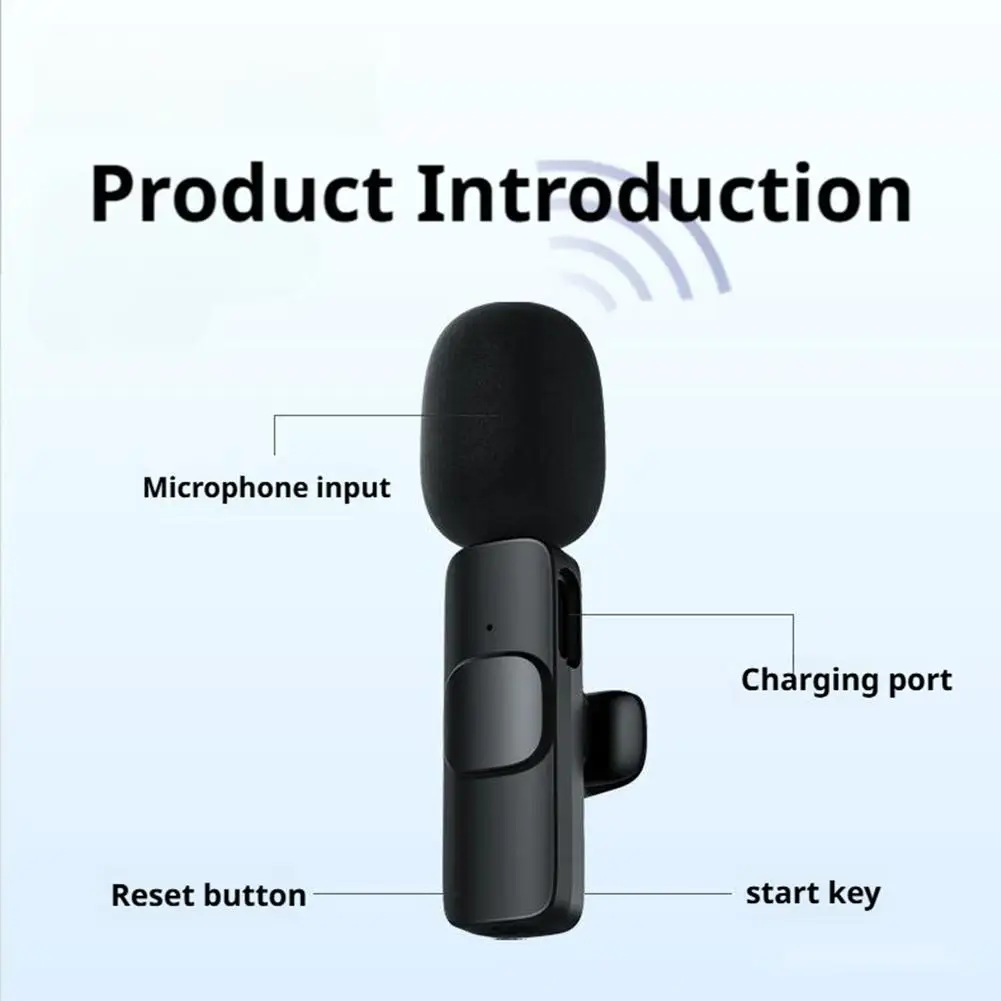 Wireless Lavalier Microphone Audio Video Recording Mini Mic for Streaming Vlogging Voice Recording Plug & Play Sfcc70afeca244943b25db833cbe563c9r