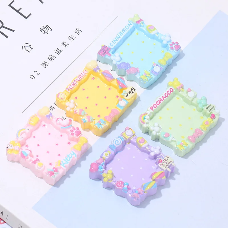 

20 шт., рамка для макарон, аксессуары для украшения из смолы, новая милая Пастельная цветная фоторамка, плоские кабошоны для скрапбукинга «сделай сам»