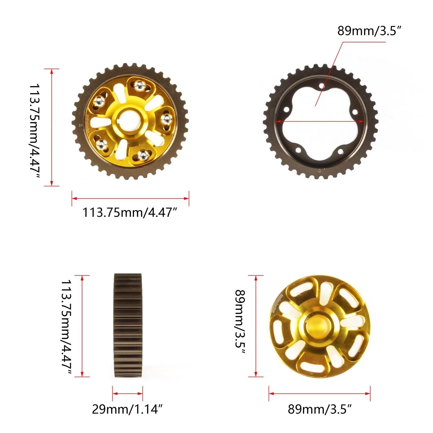 Adjustable Timing Cam Gear Pulley Camshaft Kit for Honda Civic CRX D15 D16 VTEC RACING