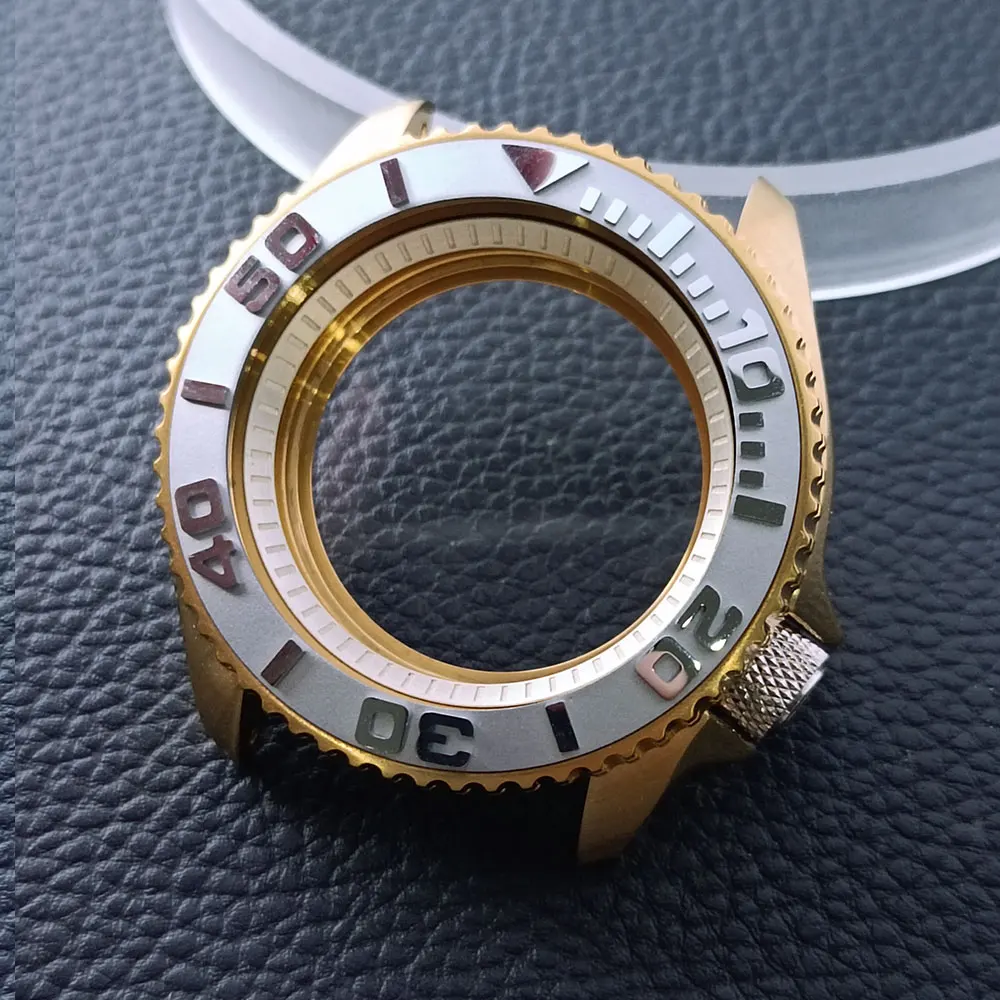 42mm Gold/Rose Gold Steel Watch Case with Sapphire Glass and 22mm Strap