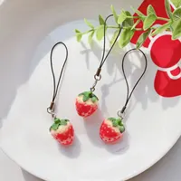 Red Strawberry Tomato Keychain Resin Fruit Charm Cute Pendant for Phone Case/Bag Ideal Birthday Gift for Women And Girls 3