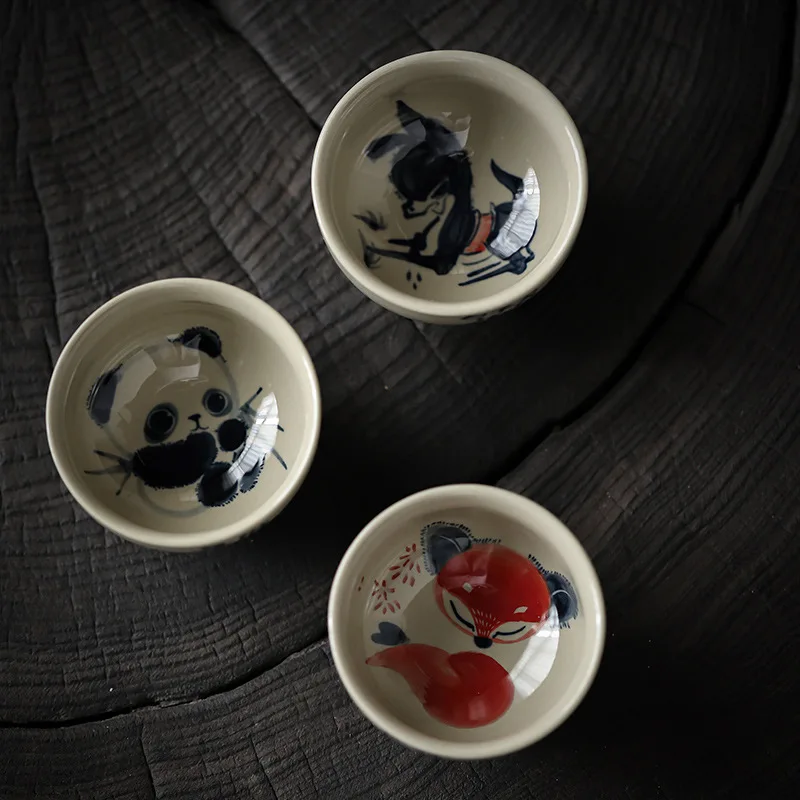 

grass and wood gray master cup, high-end personal single cup, household kung fu tea set, tea cup, large tea cup, tea cup
