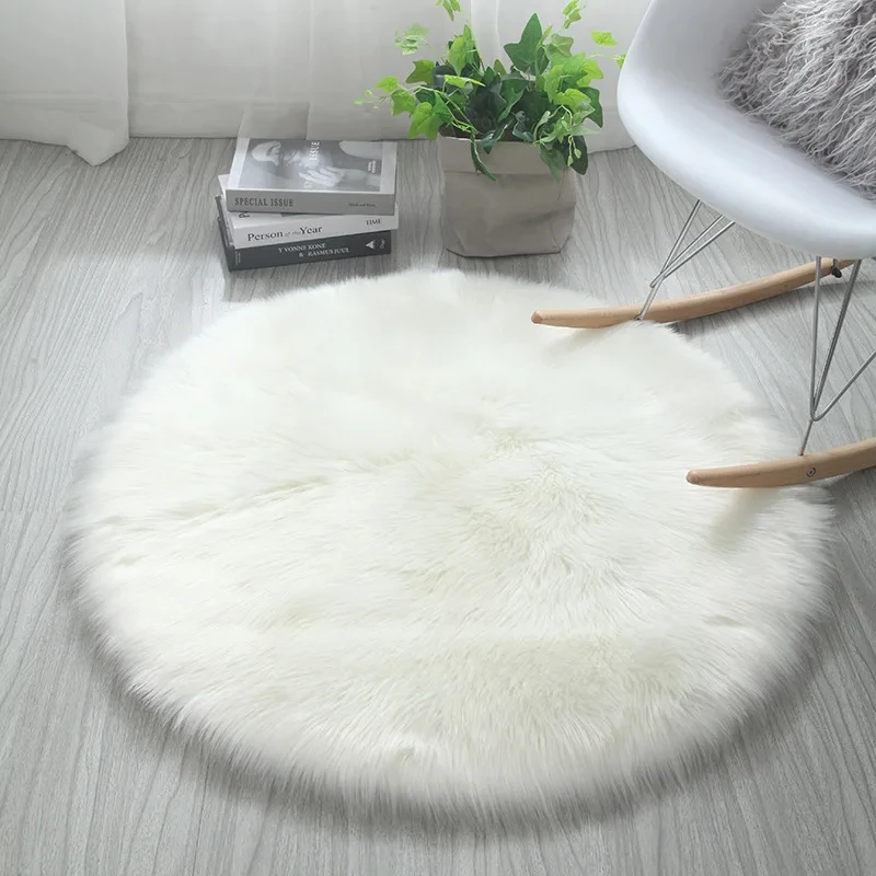 

A1838ZXW Soft Plush Rugs Artificial Sheepskin Carpet Mat Bedroom Warm Rugs Long Hair Seat Cushion Cover Floor Mat