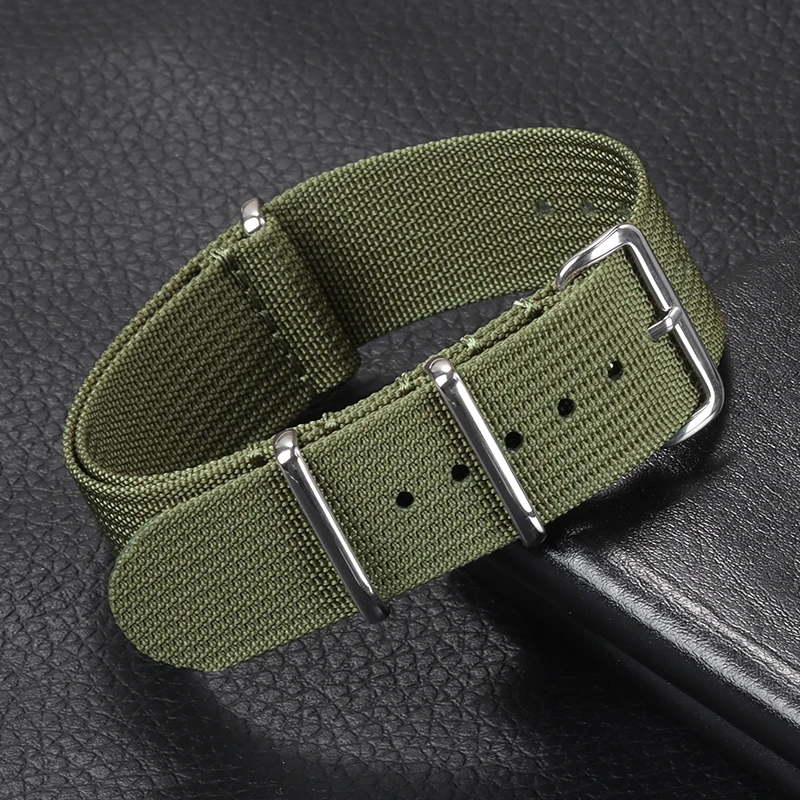 Versatile Ribbed Nylon Watch Strap - Unisex Nylon Bracelet for Military Style Watches