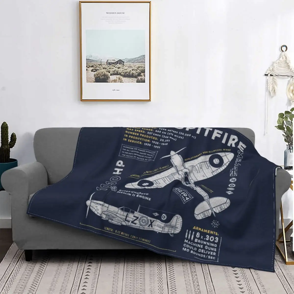 

Supermarine Spitfire Blankets Warm Flannel Fighter Pilot Aircraft Airplane Plane Throw Blanket for Bedding Couch Quilt