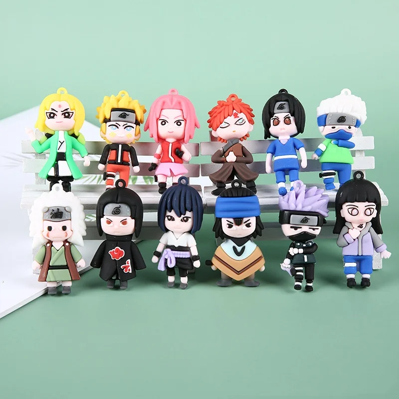 Искусственное кольцо-брелок, цепочка, аниме-фигурка Наруто удзумаки Какаси, милый наконечник, украшения, игрушка в подарок