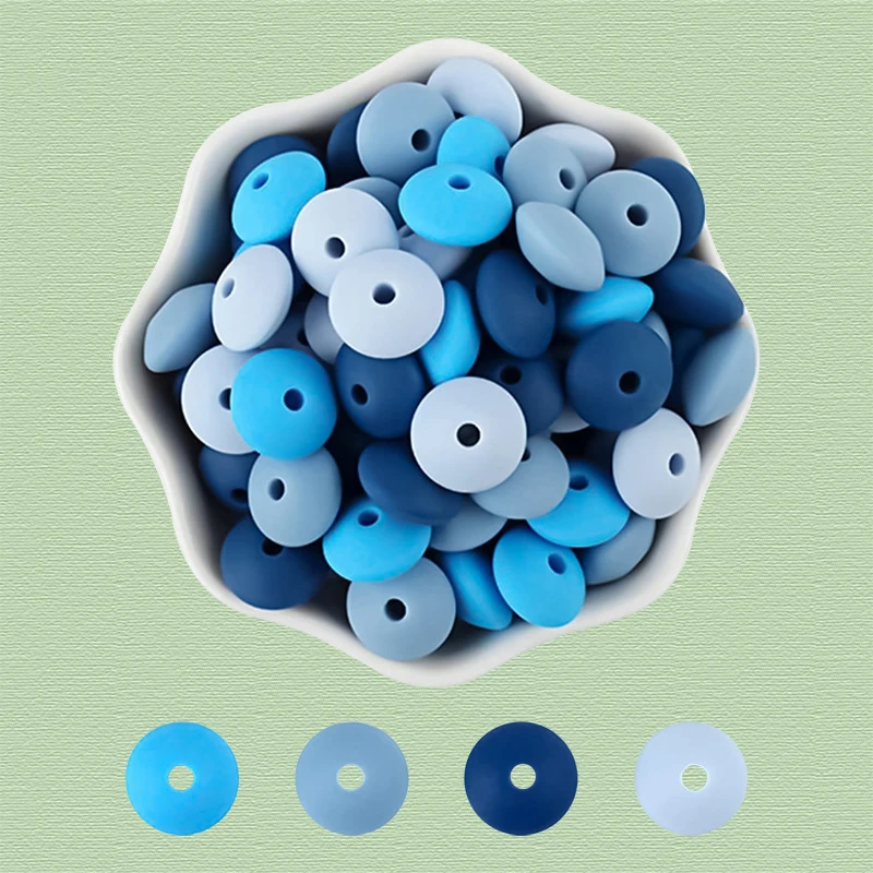 주얼리 제작용 실리콘 렌틸콩 비즈, DIY 젖꼭지 클립, 목걸이 팔찌, 주판 액세서리, 12mm, 40 개/로트