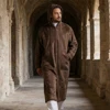 2026 Eid Hooded Abaya Jubba Thobe Saudi Arabian Winter Thick Warm Faux Fur Men Muslim Kimono Cardigan Coat Kaftan Islam Clothing