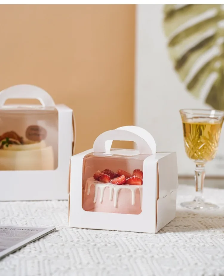10Set Clear Window Cake Boxes in 4 and 6 Inches, High Kraft Paper and White Bakery Pack... - SKU CWCB2319 - UGI Packaging