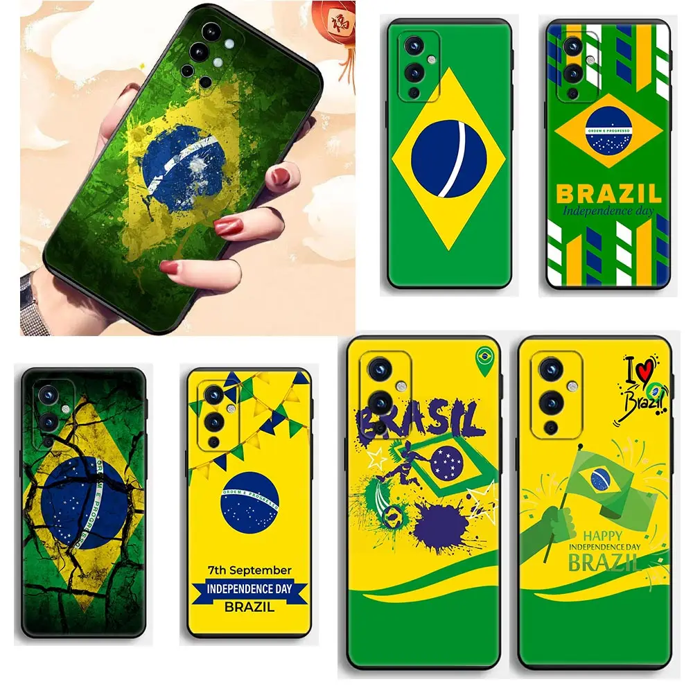 Flag Of Brazil Phone Funda Coque Case Per Oneplus 11 10 9 8 8T 7 7T 6 6T 5 Ace 2V Nord N10 Ce 2 Lite 5G Pro Case Capa Shell