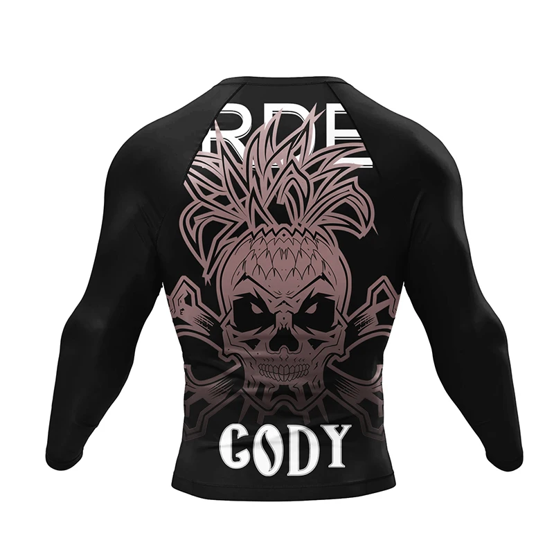 Men Sport MMA Rashguard Jiu Jitsu Jerseys Pants T Shirt Shorts 4Pcs/Set MMA BJJ Boxing Gym Fightwear Sports Apparel