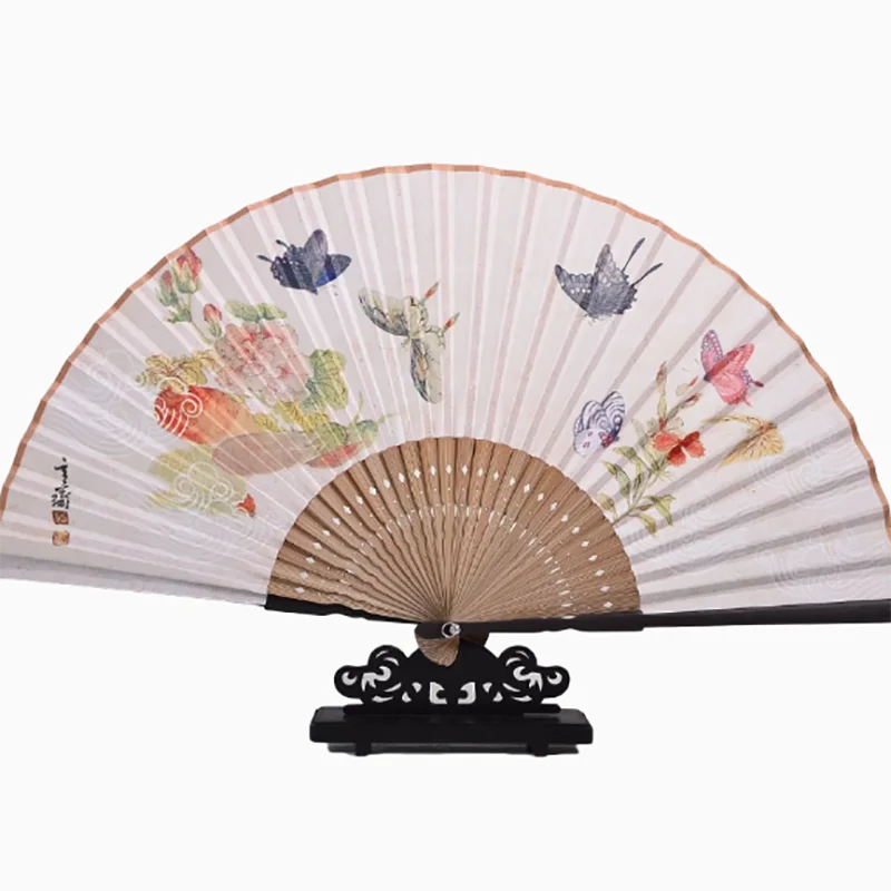 6Inch Chinese Vintage Folding Fan Handmade Small Fan for Women Hanfu Dance Cheongsam Summer Gift Portable Classic Retro Hand Fan