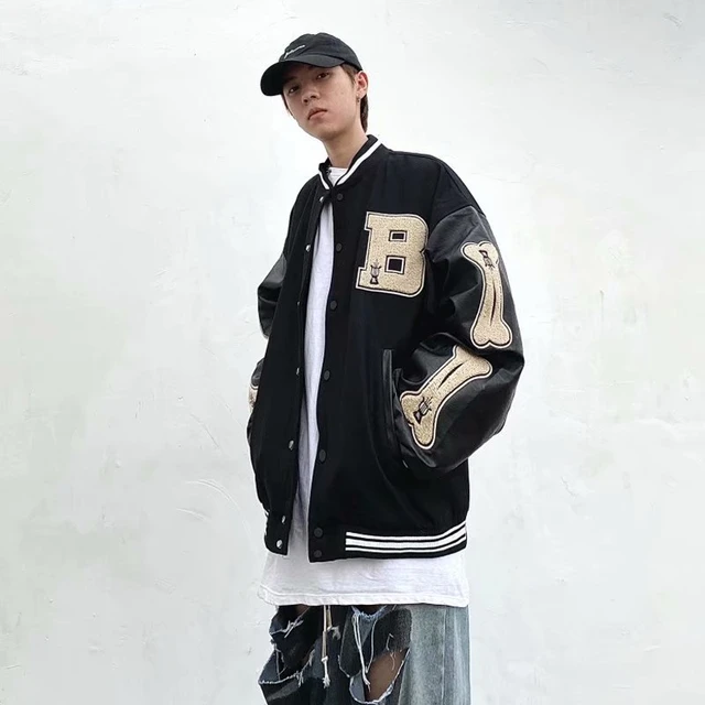 Bones Varsity Jacket/ Streetwear/ Vintage Clothing/ Alt 