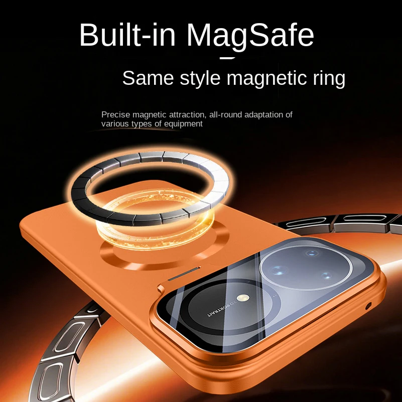 Scratch-Resistant Back Plate with Invisible Camera Holder and Magsafe Ring Protective Case