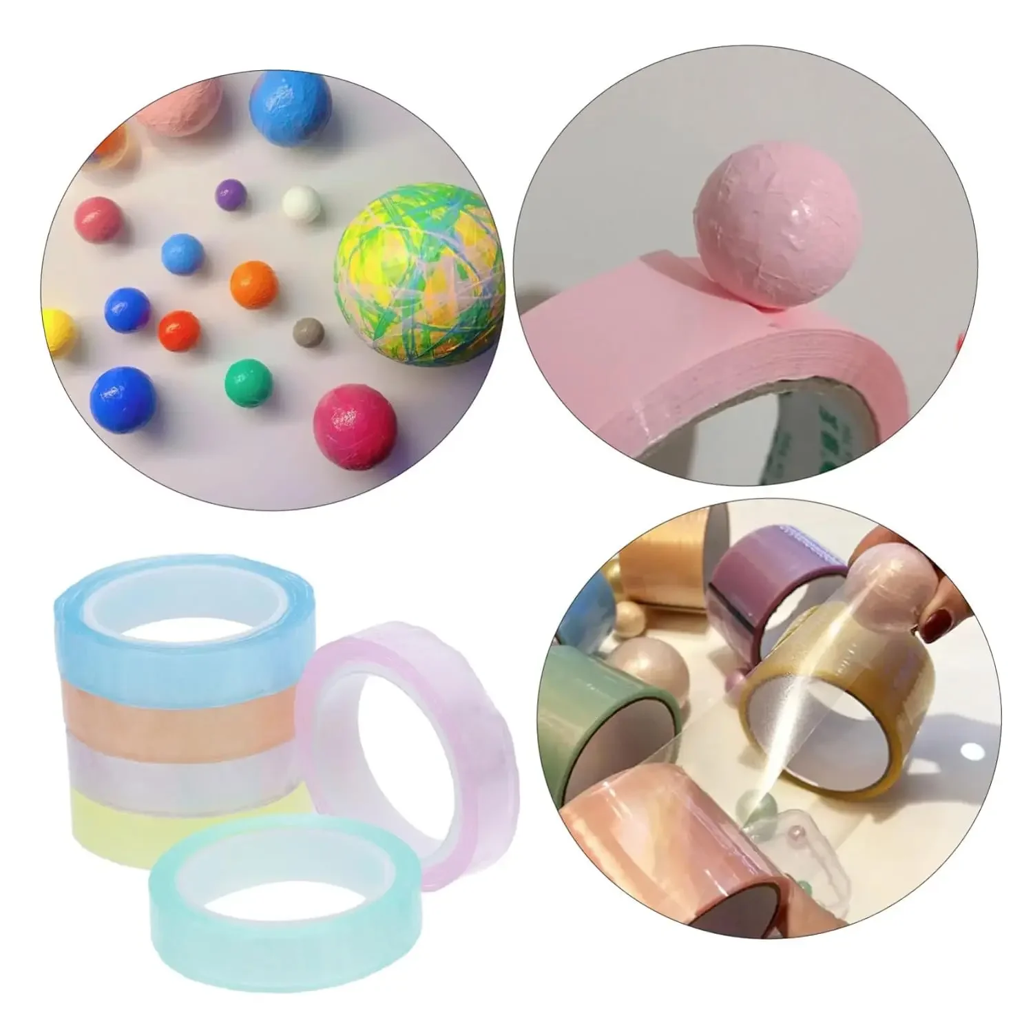컬러 크리스탈 볼 테이프 DIY 접착 롤링 테이프, 재미있는 공예 장 창의적 프로젝트용