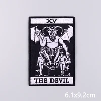 Buy Black/Death Tarot Embroidered Patches For Clothing Stickers Punk Skull/Skeleton Patch Iron On Patches On Clothes Fusible Patch Online - Image 3