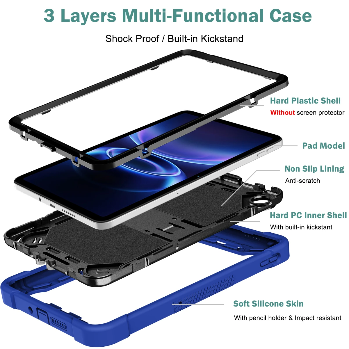 Durable Kids Shockproof Tablet Case with Kickstand – Fits 9.7 Inch Devices