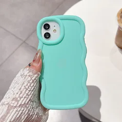 Colorful Wave Silicone Soft Phone Case - Vibrant Design Protective Cover for Smart 8 (Cyan)