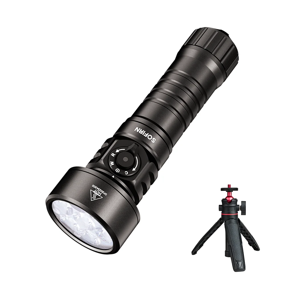 Sofirn SD11 Diving Flashlight 5000lm Scuba Light White&Red LED 26800 7500mah USB C Rechargeable IPX8 Waterproof Torch Throw 224m