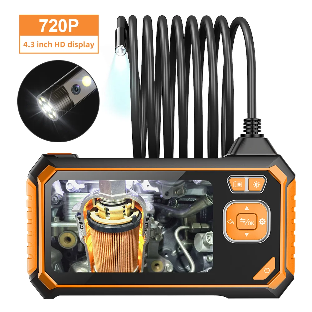 dual-lens-borescope-digital-industrial-endoscope-with-43\-ips-color-screen-waterproof-rigit-cablescope-camera-7led-lights