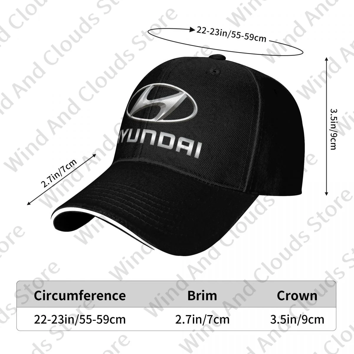 Hyundai Funny Baseball Men Polyester Hats Adjustable Hat Universal Casual Cap Truck driver Hat