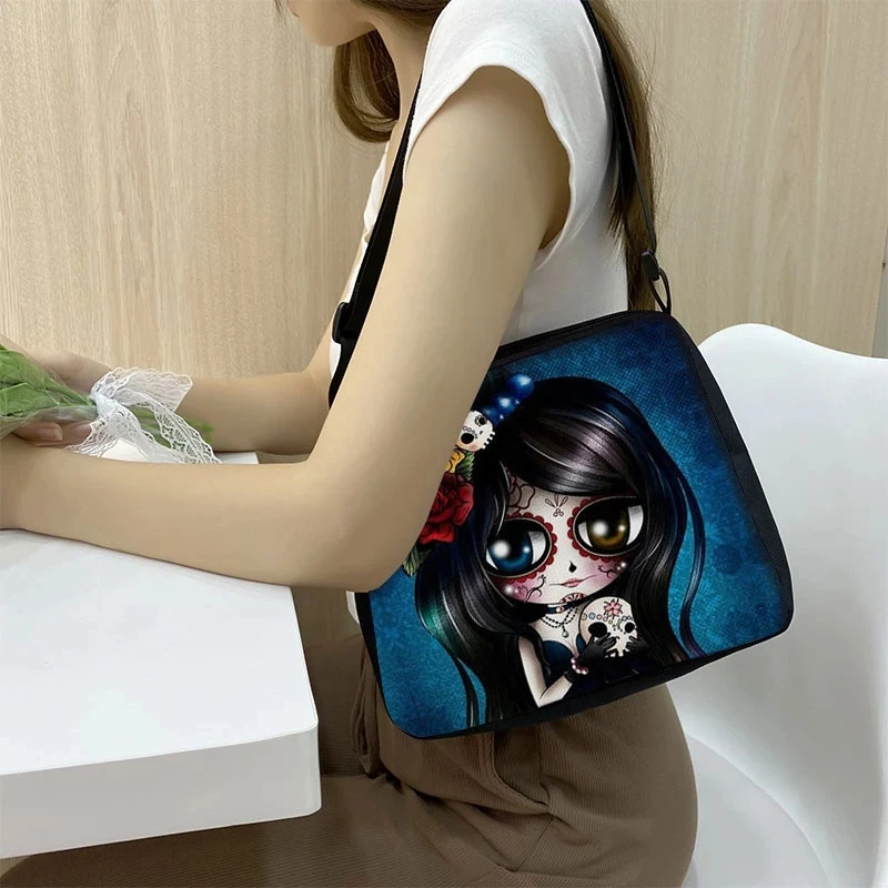 Floral Printed Handbag Women Rose Shoulder Bag Canvas Summer Beach Bag Daily Use Female Shopping Lady