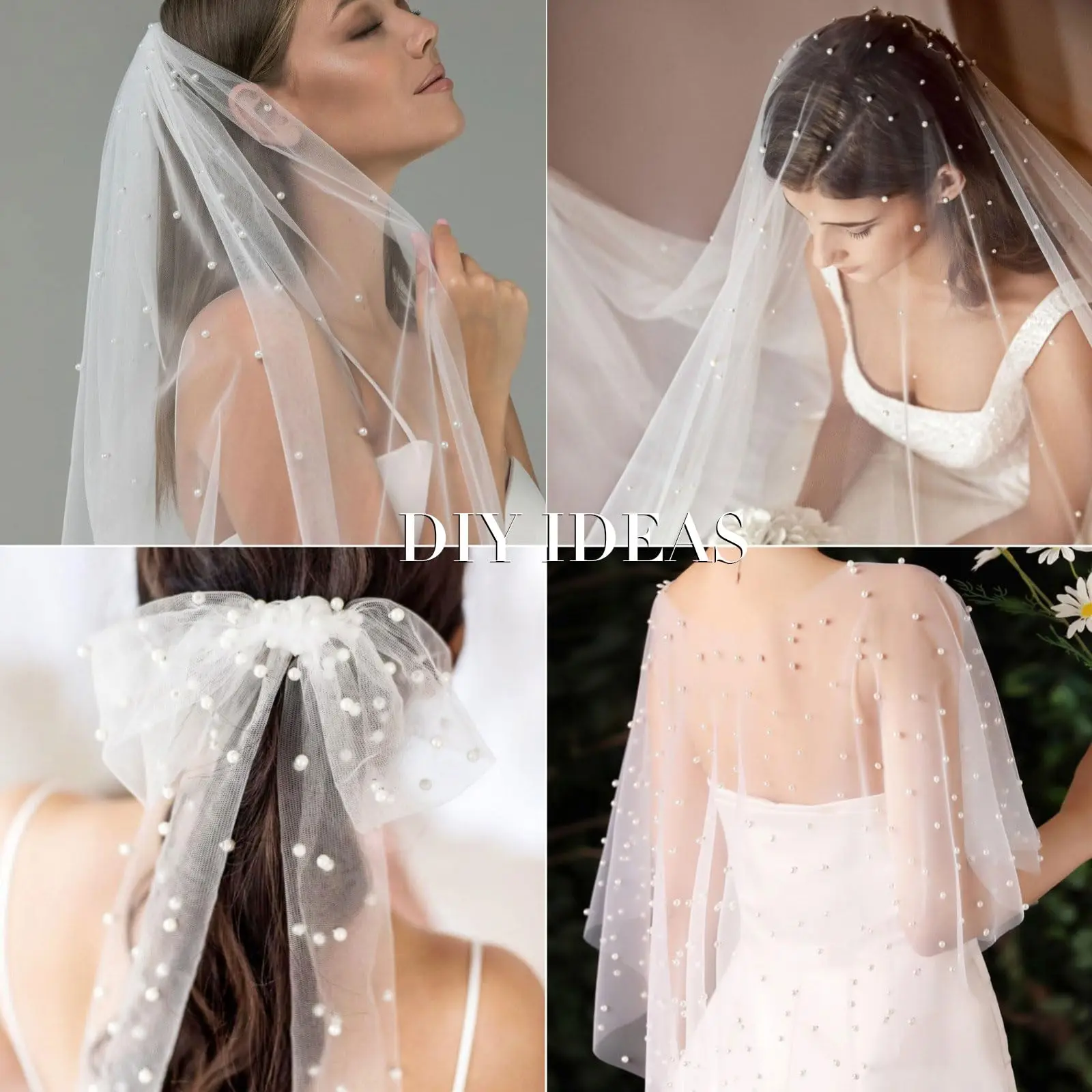 White Pearl Table Cloth Wedding Table Runner Decor Tulle Fabric for Bridal Shower Wedding Arch Veil Lace Dessert Cover